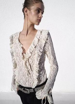 Блуза zara із завязками