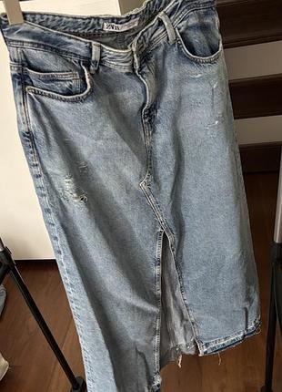 Джинслва максі спідниця zara