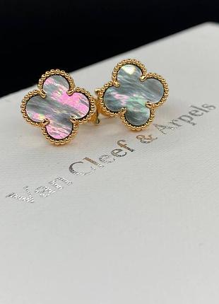 💎new💎брендовые серьги van cleef , vca, клевер, ван клиф ♥️♥️♥️с логотипом