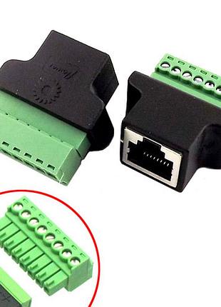 Переходник rj45 8p8c витая пара разъем мама - клеммники 8pin