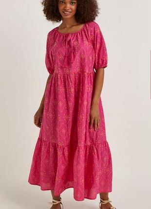 Красива сукня міді/максі з вишивкою від бренду papaya💖💛
