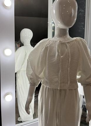 Костюм білий льон жатка