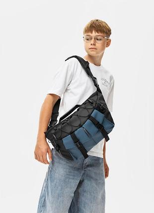 Чоловіча cумка під ноутбук sambag laptop school чорно-синя