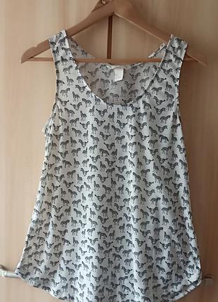 Жіноча майка із зебрами. h&amp;m
