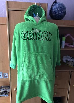 Меховушка, плюшева туника, кофта, худи, 8-10 p 134-140 cм, the grinch, слип, пижама