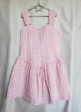 Нежный летний сарафан в розовую клетку primark (на 13–14 лет / рост 158–164)