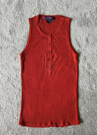 Ralph lauren collection purple label майка в рубчик с пуговицами