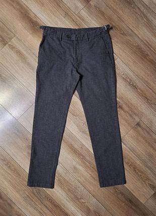 Штани брюки теплые мужские massimo dutti slim fit