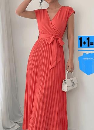 🥰плісірована міді сукня з поясом shein xl