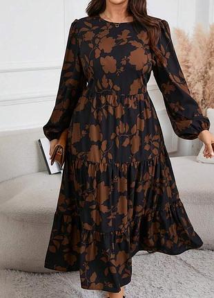 🥰 довга сукня в абстрактний принт shein l