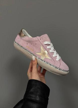😍 женские кроссовки golden goose | superstar pink suede / silver premium (2)