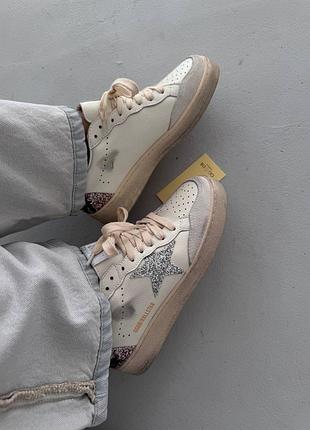 😍 женские кроссовки golden goose ballstar | white / silver rose premium (10) 🩷