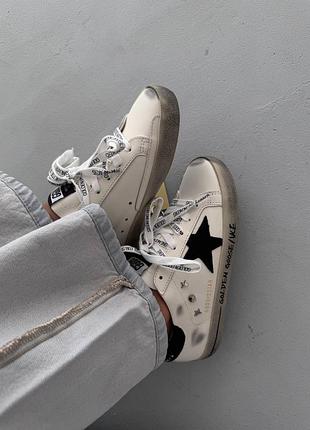 😍 женские кроссовки golden goose | ggdb sstar | white/black inscription prem 💚 (2)