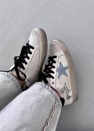 😍 женские кроссовки golden goose | ggdb dated edition | white / blue denim 💙 (10)
