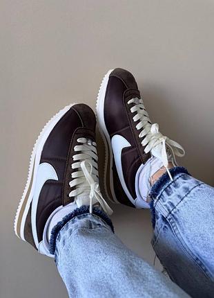 👟 кросівки nike cortez brown white  / наложка bs👟