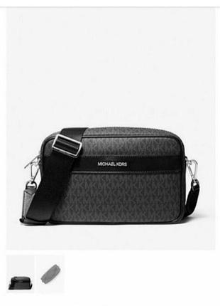 Michael kors оригинал черная стильная сумка кроссбоди сумочка  с серебрянной фурнитурой сумка новая вместительная