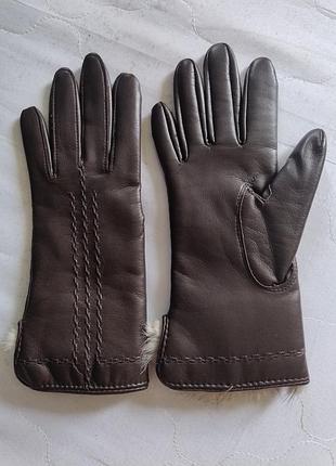 Винтажные перчатки st michael / marks & spencer с мехом кролика — xs/s (1980-е)