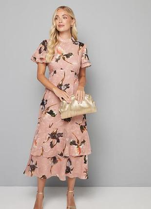Сукня wallis petite floral burn out ruffle midi dress