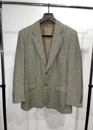 Елегантний вовняний піджак у клітинку lanificio tallia di delfino / galoppo (made in italy) 52