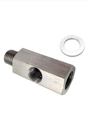 Трійник датчика тиску масла 1/8" npt до адаптера m12x1.5. магістраль подачі мастила турбіни для манометра.