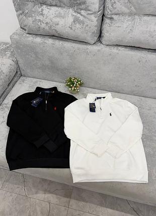 Поло ralph lauren 1/3 | 100% бавовна | s–2xl | білий / чорний