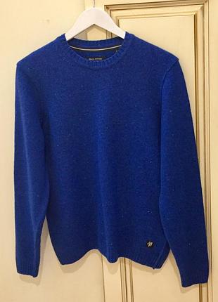 Новый.свитер из шерсти marc o polo wool crew neck signature logo sweater navy blue melange из свежих коллекций size m новый без этикеток