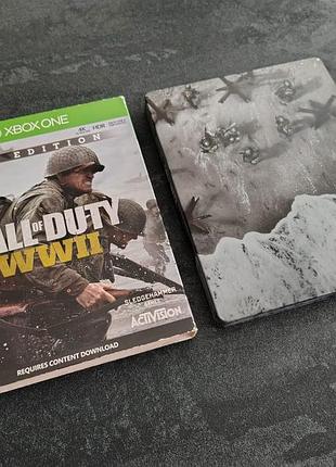Диск + steelbook call of duty wwii pro edition (xbox one)