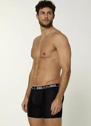 Новые сток мужские удлиненные боксерки nur die cotton active черного цвета с эластичным поясом.хл
