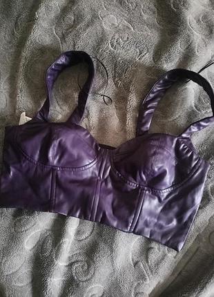 Фіолетовий короткий топ zara