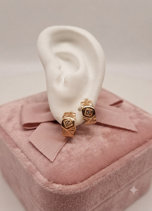Стильні сережки xuping jewelry з медичного золота