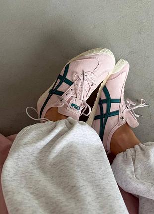 😍 женские кроссовки asics onitsuka tiger | crystal pink / spruce green premium (1)