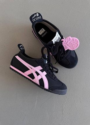 😍 женские кроссовки asics onitsuka tiger x patou black pink satin (1)