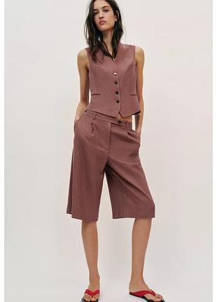 Zara шорты с льном