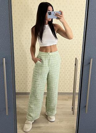 Широкі брюки stradivarius штаны палаццо брючный костюм белое платье