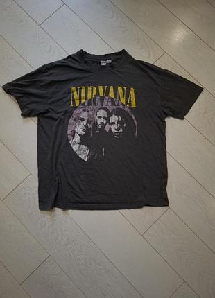 Nirvana gildan l офіційний мерч рок мерч базова чоловіча футболка унісекс