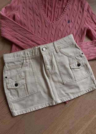 Міні спідниця біла bershka xs джинсова