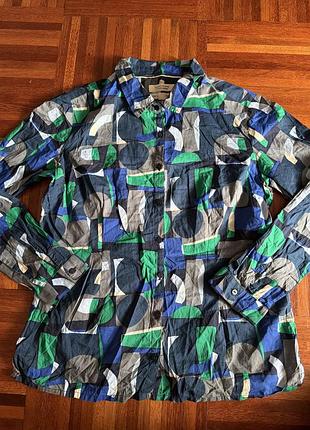 Жіноча бавовняна сорочка seasalt cornwall larissa shirt у фірмовому геометричному забарвленні zennor abstract maritime 12/46 uk 🇬🇧