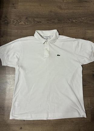 Оригінальне біле поло lacoste classic fit l1212 (розмір fr 6 / us xl)