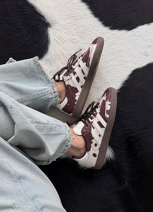 😍 женские кроссовки adidas samba | cow print / white premium (7)