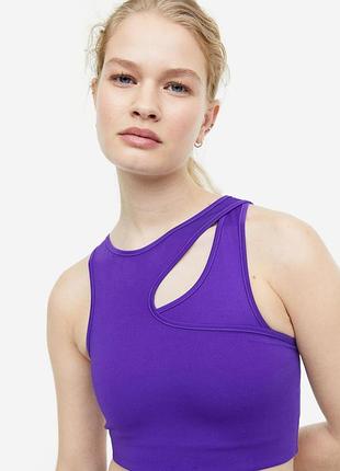 Спортивний топ / бра h&m move (фіолетовий, оригінал, розмір xs)