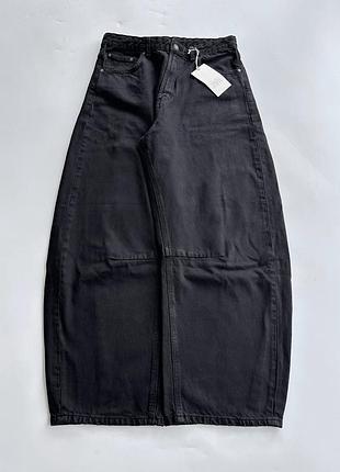 Широкі чорні джинси zara barrel fit зара баррел беггі baggy штани