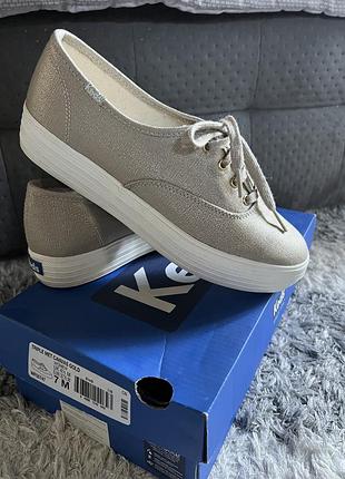 Кеди keds жіночі , золотисто сріблястого кольору