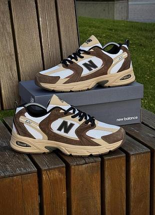 Кросівки new balance 530 нью баланс коричневі сітка для чоловіків легкі зручні