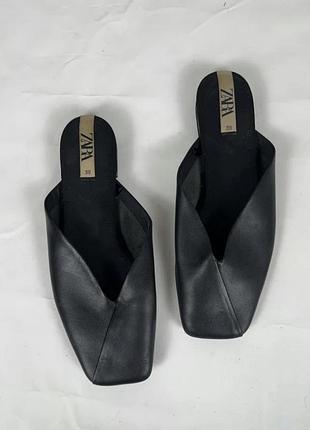 Кожаные мюли zara