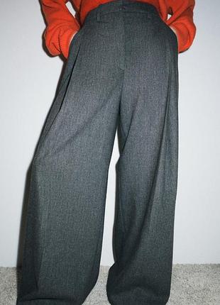 Женские брюки с защелками zara original spain брюки зара серые брюки зара размер m/l