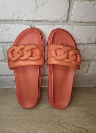 Шлепанцы персикового цвета, primark, по стельке 27 см.