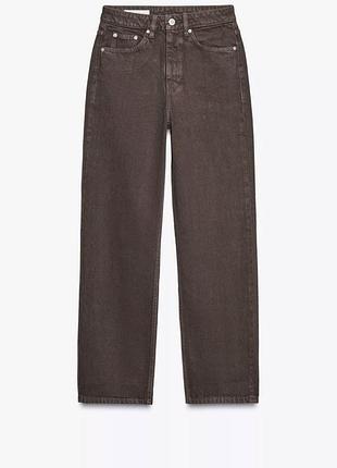 Джинсы zara mom коричневые шолодад
