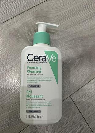 Інтенсивно очищувальний гель cerave foaming cleanser об'ємом 236 мл.