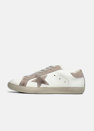 Golden goose beige white