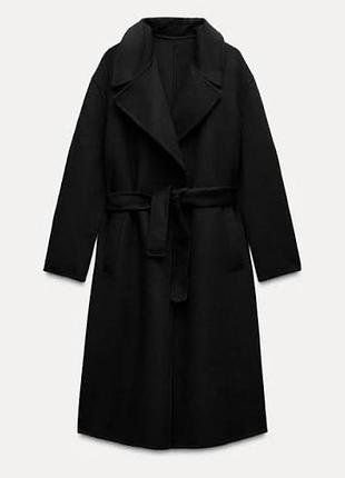 Zara пальто на пояс вовна  xs